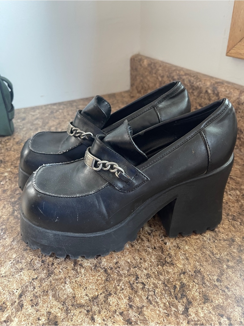 British Women's platform Pumps Creeper Heel Comfort Ladies Loafer Pumps 5.5